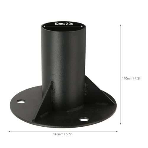 Chain Link Fence Pole Floor Flange, Steel Fence Post Concrete Mount, Base Flange Solid Universal for Holding Fence, Mailbox Flag Round Posts (52mm) by Bewinner - Image 6