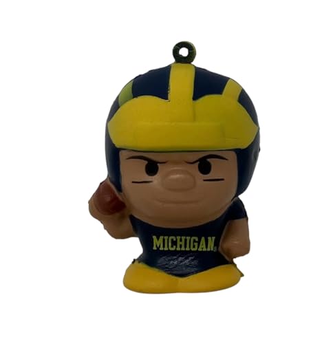 Party Animal NCAA Squeezymates Michigan Wolverines Squeezy Figurine, Team Colors, 2 1/2
