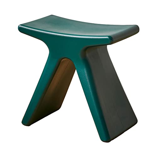 Taburete de ducha impermeable y antideslizante en color rojo, cómodo asiento cambiador de zapatos, taburete bajo de plástico moderno para uso doméstico, diseño resistente, 43,5 x 24 x 41,5 cm