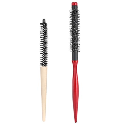 redondo para barba cepillo de nailon resistentes al calor y cerdas cortas pelo redondo para cabello fino, flequillo