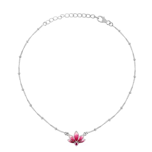 Image of ROOVI 925 Silver Anklet (2 Pieces) I Gifts for Girlfriend, Gifts for Women & Girls| With Certificate of Authenticity and 925 Stamp