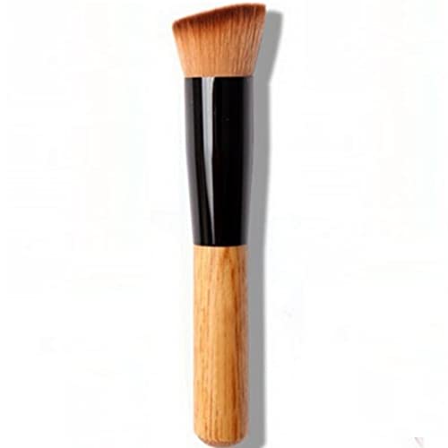 LyDia® Flat Angled Wooden Handle Blusher/Face Powder/Liquid Foundation/Face Contour Makeup Brush
