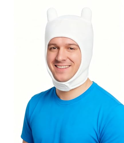 Lokypoki White Cosplay Hat with Cute Ears Soft Plush Costume Accessory for Halloween Fancy Dress Parties and Cosplay