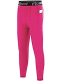 Roadbox Boys Compression Pants, Youth Athletic Sports Legging with Pocket, Base Layer...