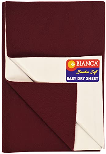 Image of BIANCA Soft Bamboo Baby Dry Sheet, Waterproof Breathable Anti Bacterial Mattress Protector -1pc Large (smartdry) Solid-Maroon