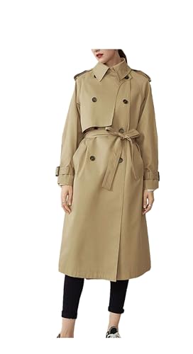 Trench double boutonnage coupe vent veste manches longues avec ceinture