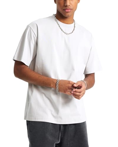 TURLAT Mens White Cotton T-Shirt Crew Neck Short Sleeve Basic Tee Soft Plain Colors Tshirts Casual Daily Wear XL