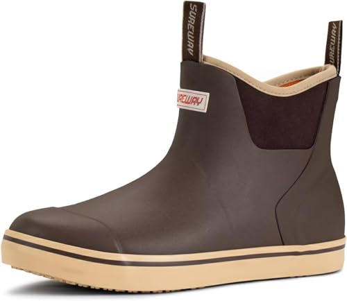 SUREWAY Men's Ankle Fishing Deck Boots for Men-Waterproof,