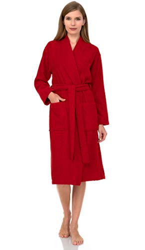 Towelselections Womens Robe, Soft Cotton Bathrobe For Women, Spa Terry Cloth Robes For Women Large/X-Large True Red #TOP5