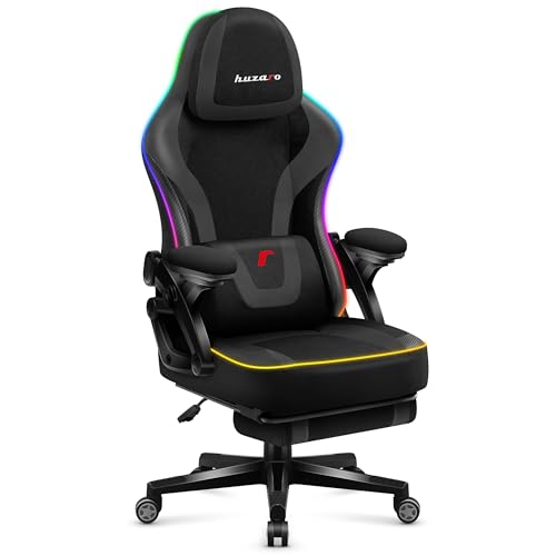 huzaro Force 4.6 RGB Black Mesh - LED Gaming Stuhl PC-Stuhl...