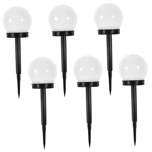 Gadpiparty 6Pcs Solar Lawn Lamp Outdoor Landscape Lighting Tool Easy Install Plug Black Warm Light for Garden Pathway Decor