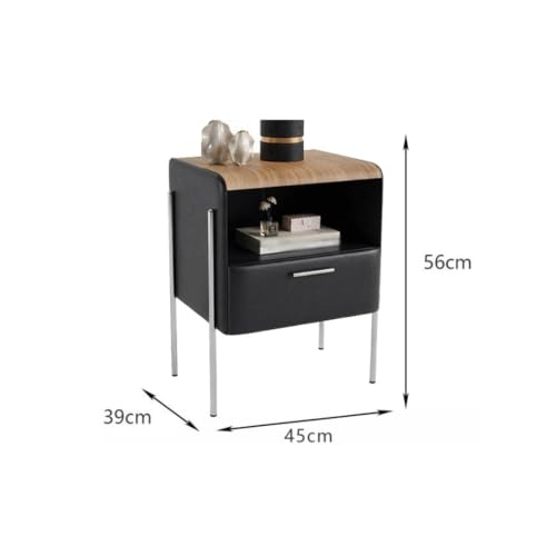 Table de Chevet Chambre à Coucher avec Rangement Ouvert en Acier - 4