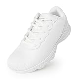 Knixmax Outdoor Extra Wide Fit Trainers for Men and Women Lightweight Breathable Walking Light Running Shoes for Gym and Everyday Wear Unisex White UK6-EU39