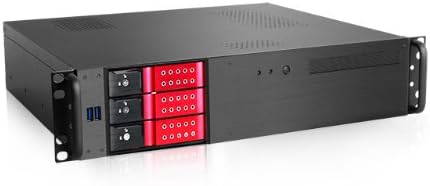 iStarUSA No Power Supply 2U Compact Rackmount 3 x 3.5 Inches Trayless Hotswap MicroATX Server Chassis D-230HN-T-BLUE Blue/Black