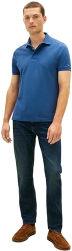 Tommy Hilfiger Herren Poloshirt Kurzarm Hidden Placket mit Knopfleiste, Blau (Aegean Sea), XXL – Ansicht 5