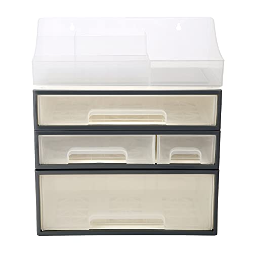 Drug Organizer Storage Box, Medicine Storage, ROSELIFE [TFAC] Makeup Organizer, Cosmetic Storage Box, Desktop Stationery Organizer, Kitchen Spices Organizer, 4 Pieces 4 Drawers, 5 Slots, Transparent