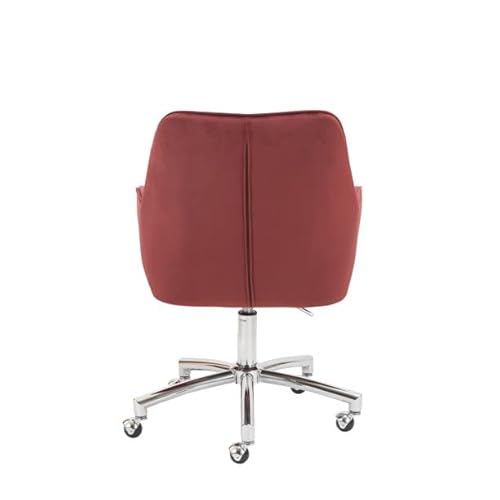 Bowtus Family Office Chair, Modern Office Chair Padded Linen Work Chair Bedroom Living Room Adjustable Rotary Dressing Chair (Wine Red), 24.75D X 26W X 32H In #TOP5