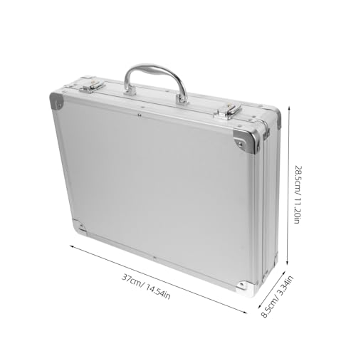 Mikikit Aluminum Tool Box Safe Documents Box Aluminum Case Brief Case Large Storage Capacity Shockproof Design Portable2