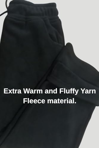 Image of CUPID Women Winter Wear Warm Fluffy Fleece Track Pants,Straight Fit Cozy Cotton Lowers with Drawstring n Pockets,Lounge,Gym,Jogging,Travel