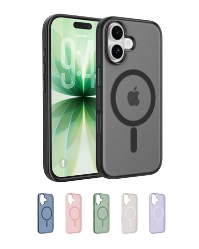 Belkin SheerForce Grip Cover per iPhone 17 Compatibile con MagSafe, Design Sottile con Linee Laterali Antiscivolo, Custodia Bumper per iPhone, Magnetica, Trasparente e Anti-urto, Nero