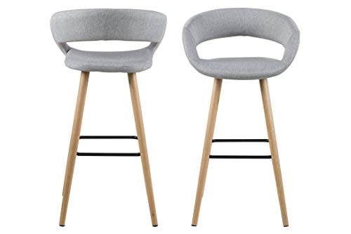 Tabouret Gaia Gris Clair - Scandinave, Lot de 2 Cover