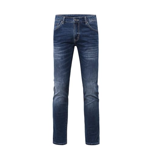 Men's Classic Denim Pants with 5 Pockets for Slim Fit Comfort and Elasticity