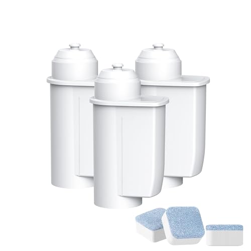 Waterdrop Ersatzwasserfilter für Siemens® EQ Series EQ6, EQ9 S700, EQ500, TZ70003 TZ70033, Brita® Intenza, Bosch® TZ70003, TCZ7003, 3 Packs (enthalten 3 Entkalkungstabletten)