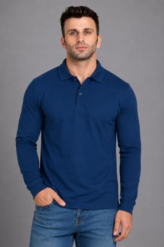 Image of INKKR Men's Soild Full Sleeve Polo Neck T-Shirt Combo