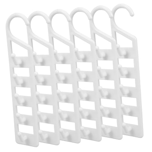 TIDTALEO 6Pcs Space Saving Multi Hangers for Closet Organizers Heavy Duty Plastic Hangers for Jeans Pants Shirts Versatile Dorm Storage Stylish Design