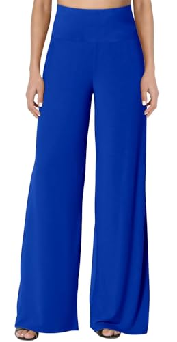 JZC Women's Palazzo Lounge Pants Stretchy Wide Leg Casual Pants Comfy High Waist Flowy Pants S-3XL