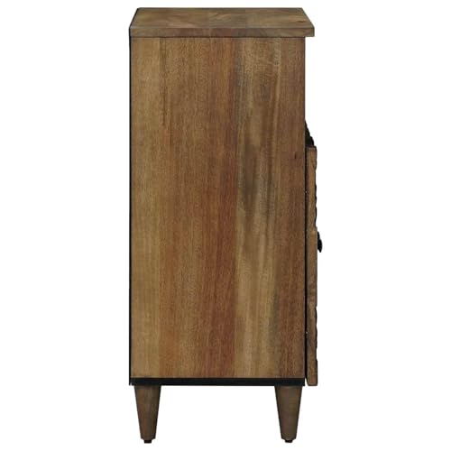 Buffet en bois de mangue massif 2 portes design minimaliste marron