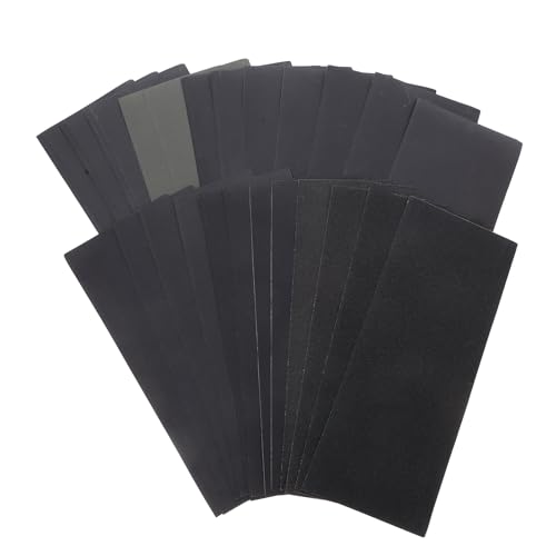 JUMPLAWN Paquete Surtido De Papel De Lija Húmedo Y Seco, 24 Uds., Papel Abrasivo Para Acabado De Muebles De Madera, Lijado De Metal Y Pulido Automático, Color Gris