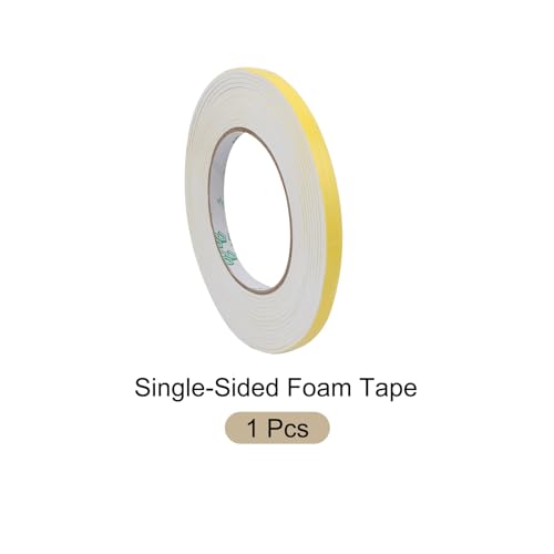 Image of Single-Sided Foam Tape Self Adhesive, [for Home Fixtures, Daily Use] - 8mm x 2mm / 5m / White, Yellow / 1Pcs