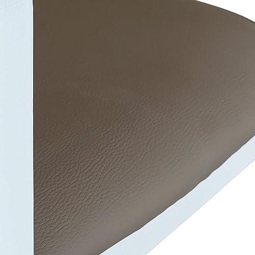 Seggiolone Pappa In Legno Bianco Con Seduta Ecopelle Grigio/Tortora - 3