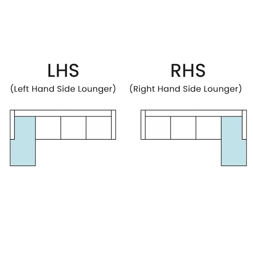 Image of Italino 5 Seater Luxurious L Shape Fabric Sofa Set (Left Side Lounger, Cream) | 5 to 6 Person Wooden Corner Sofa Couch for Living Room Bedroom Home Hall Furniture