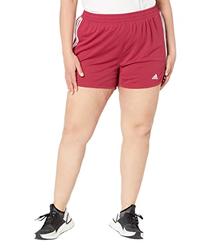 Short adidas pacer 3-stripes knit shorts legacy burgundy femme grande taille