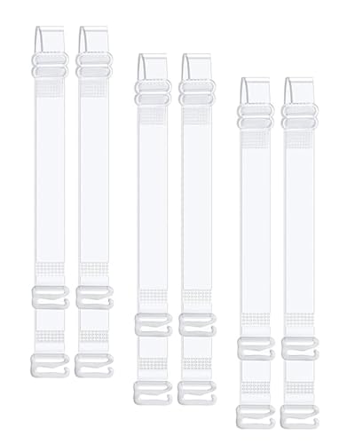 MUSSIN Clear Bra Straps 3 Pairs Invisible Bra Straps Adjustable Shoulder Bra Strap Non-Slip Transparent Bra Straps