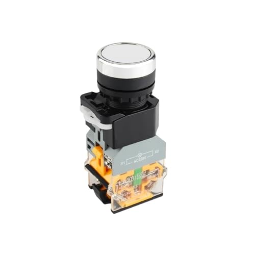Commutateur bouton-poussoir LA38-11D LED blanche verrouillage fixe 12V