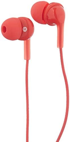 Amazon Fundamentals In-Ear Wired Headphones Earbuds with Microphone, Pink