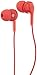 AmazonBasics In-Ear Wired Headphones Earbuds with Microphone, Red