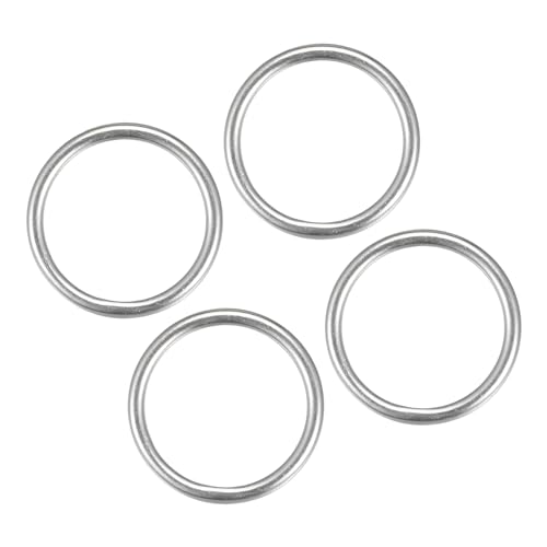 METALLIXITY 316 Edelstahl O Ringe (25x3mm) 4Stk Geschweißt Rund Ring - für Seile Hängende Objekte