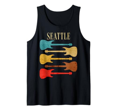 Seattle Washington Concert Grunge Music Festival Guitarras Camiseta sin Mangas
