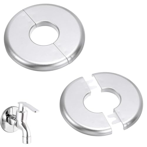 BDEPSTR 2 Pezzi Flangia Divisa Rotonda a Parete, 22.5mm Piastre di Copertura Idraulica Piastra di Protezione Rubinetto ABS Copertura Flangia Tubo per Rubinetto Bagno Cucina WC