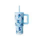 Simple Modern Disney Kids 24 oz Tumbler with Handle and Silicone Straw Lid | Spill Proof and Leak Resistant | Stainless Steel Bottle | Gift for Kids Boys Girls | Trek Collection | Tropical Stitch