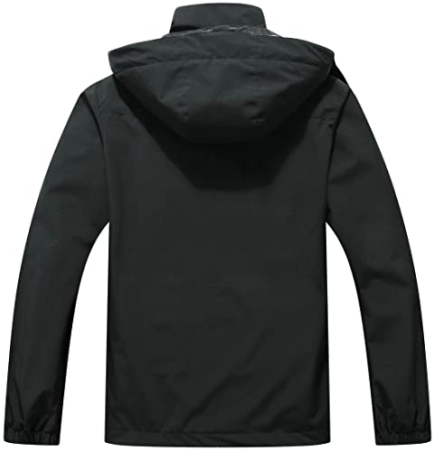 Pooluly Men'S Lightweight Rain Jacket Outdoor Softshell Hiking Windbreaker Waterproof Hooded Raincoat thumb #1