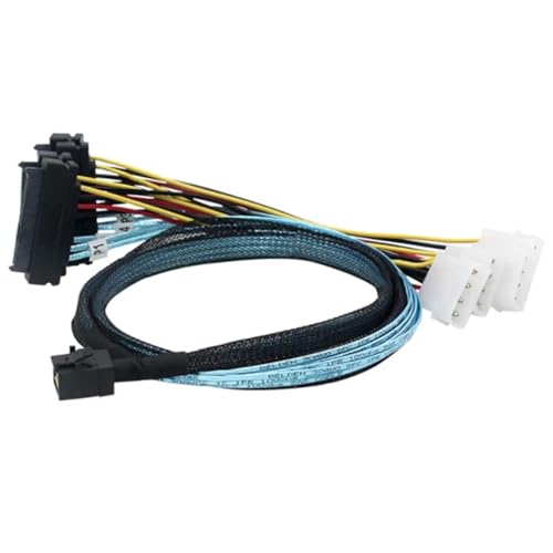 Cable Adaptador S-AS SFF-8643 a SATA con alimentación 0.5m miniatura 4