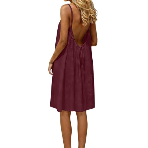 Robe d'été 2026 pour femme coupe ample et dos nu décontractée