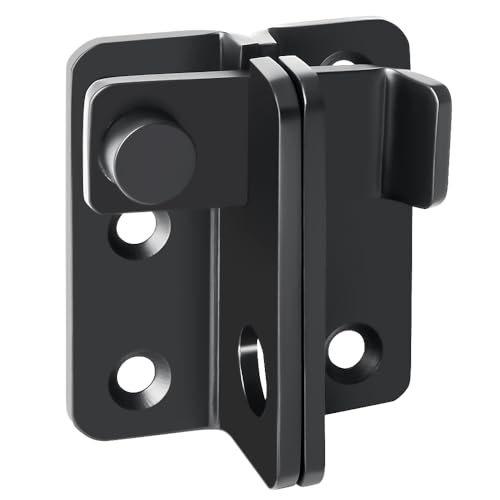 SAYAYO Verrou Porte Exterieur Loquet Porte Interieure, Verrou Portail Coulissante Serrure Volet à Bascule Boulon pour Fenêtre, Placard et Jardin, Noir Mat en...