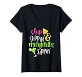 Photo Gallery donna chip dippin e margarita sippin camicia donna cinco de mayo maglietta con collo a v Photo Gallery donna chip dippin e margarita sippin camicia donna cinco de mayo maglietta con collo a v