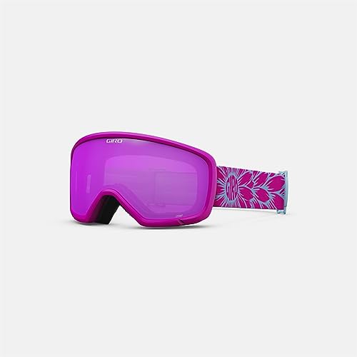 Image of Giro Stomp Kids Ski Goggles - Snowboard Goggles for Youth, Boys & Girls - Pink Bloom Strap with Amber Pink Lens